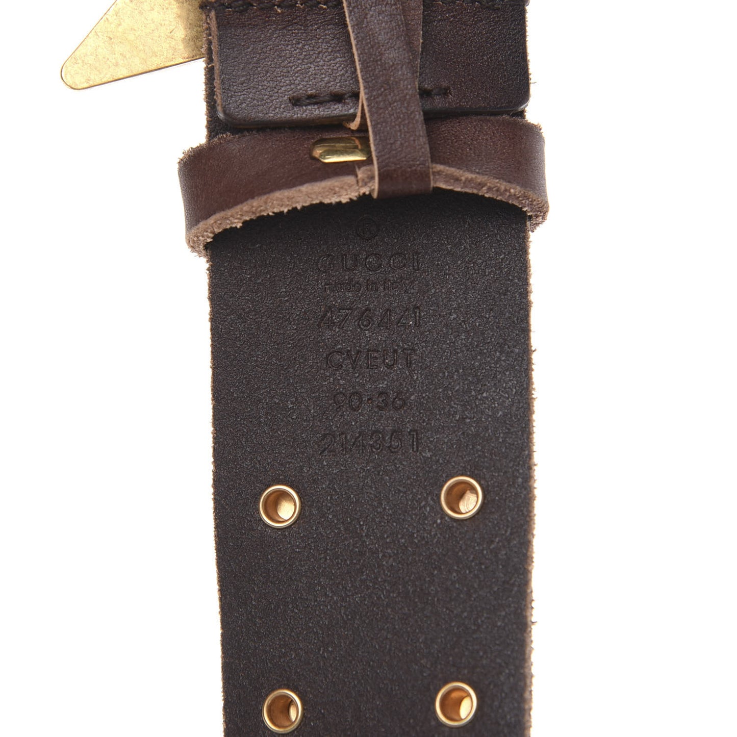 Calfskin Double G Star Buckle Belt 90 36 Brown