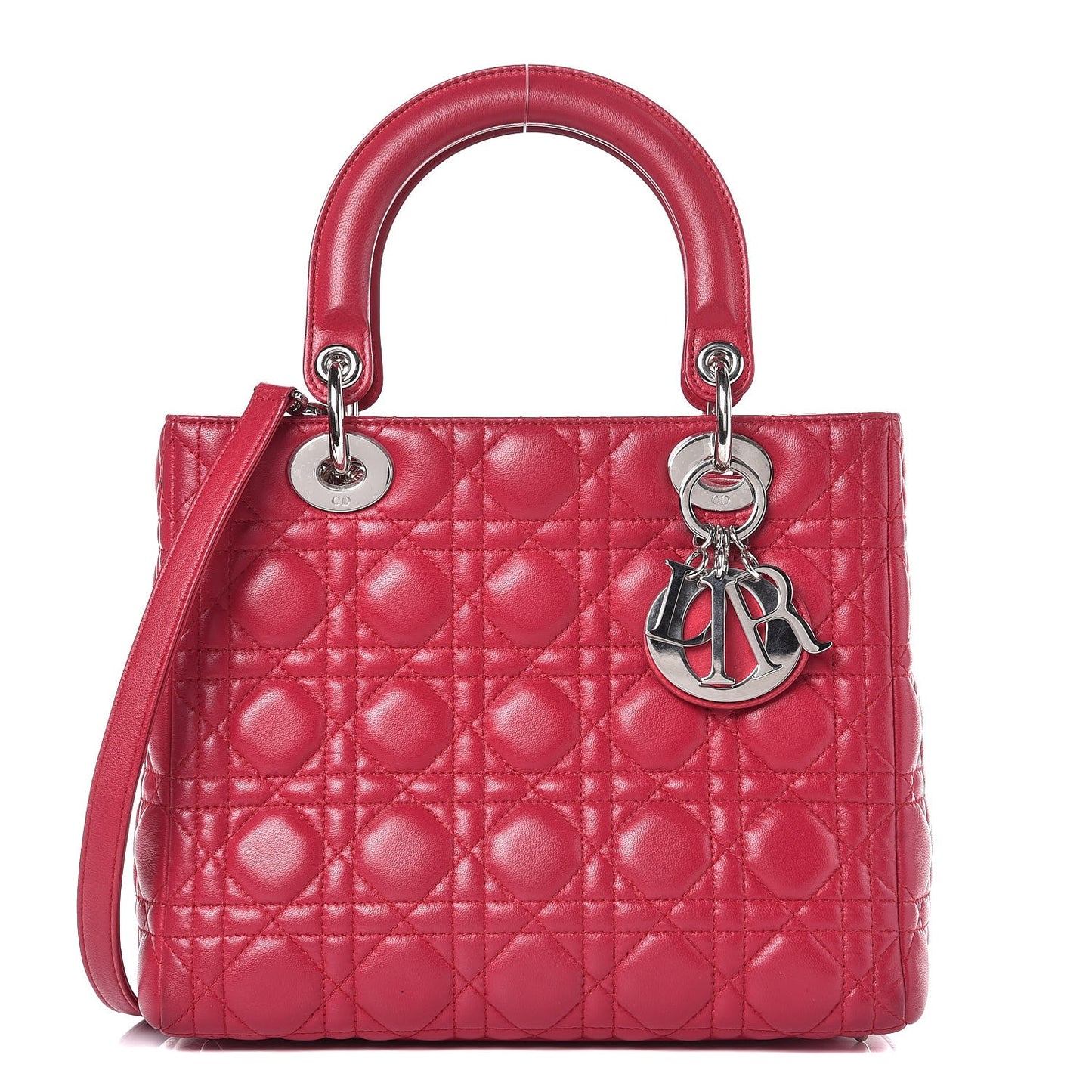 Lambskin Cannage Medium Lady Dior Pink