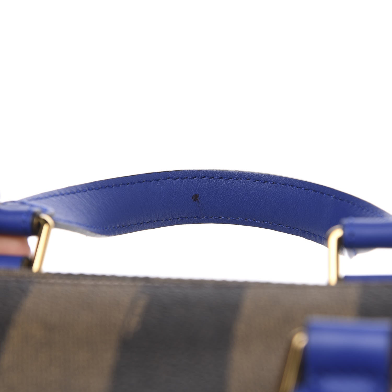Fendi Pequin Spalmati Vitello Flamingo Small Boston Tobacco Blue Neon 10 of 10