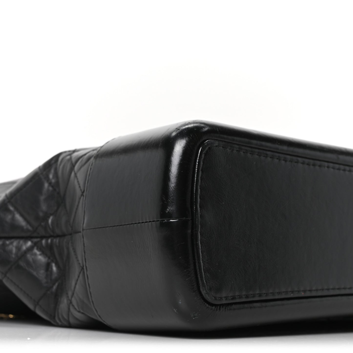 Aged Calfskin Quilted Maxi Gabrielle Hobo Black