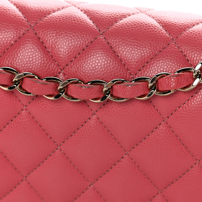Chanel Caviar Quilted Medium Double Flap Pink 14 of 14