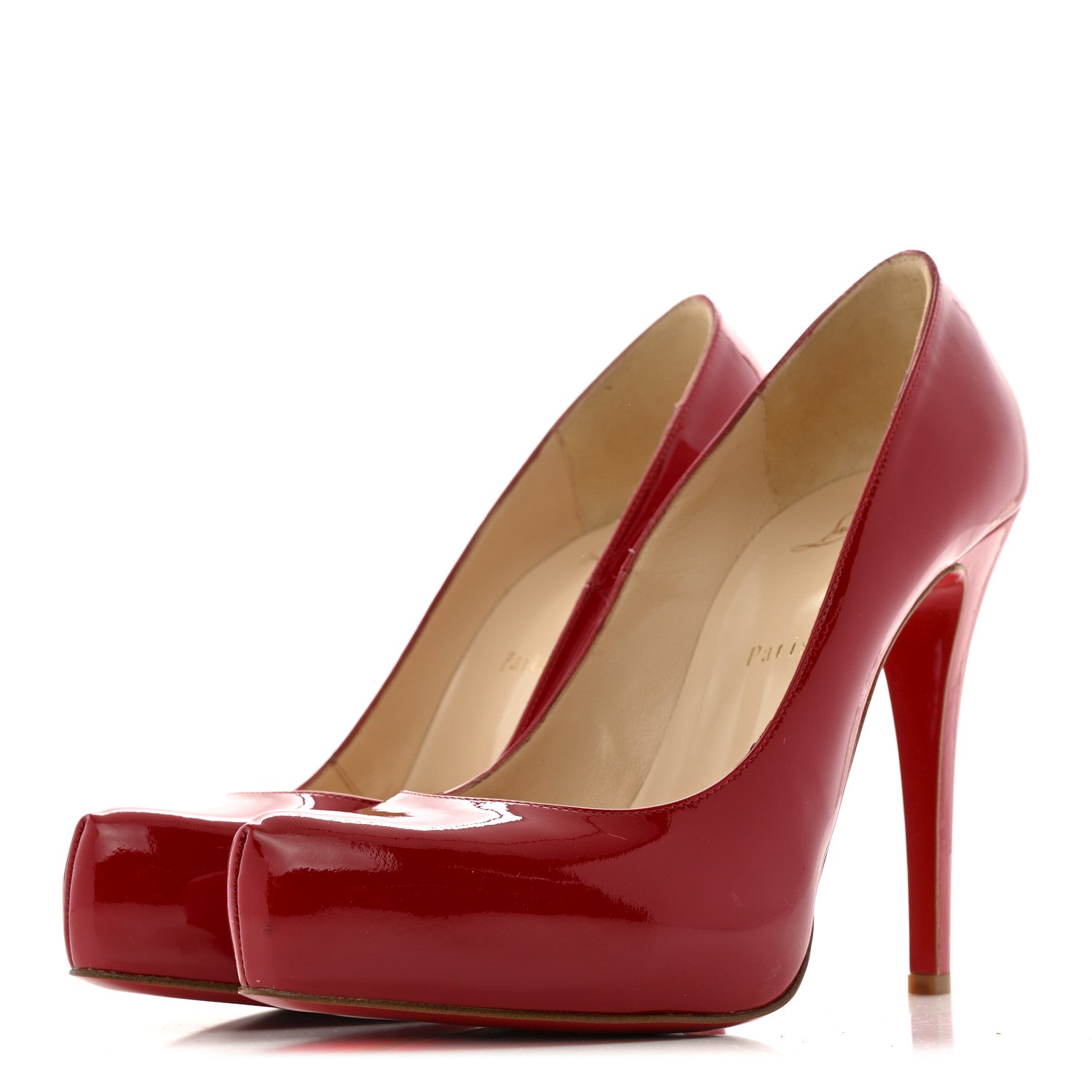 Christian Louboutin Patent Rolando 120 Pumps 39 Loubi Red 1768093