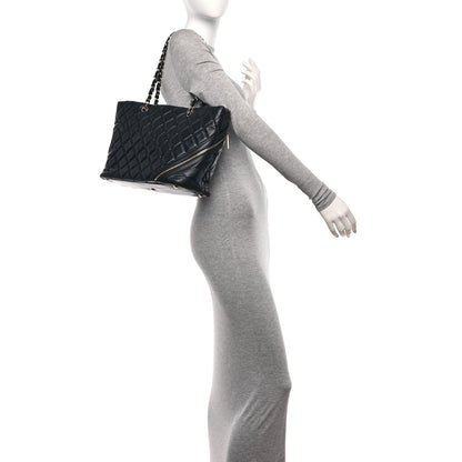 Chanel Aged Calfskin Quilted Large Cotton Club Tote Black 2 of 10