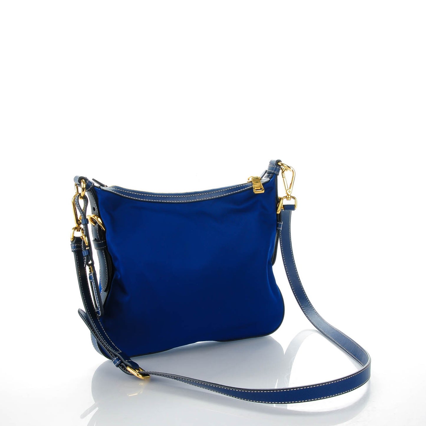 Tessuto Nylon Saffiano Crossbody Bag Bleuette