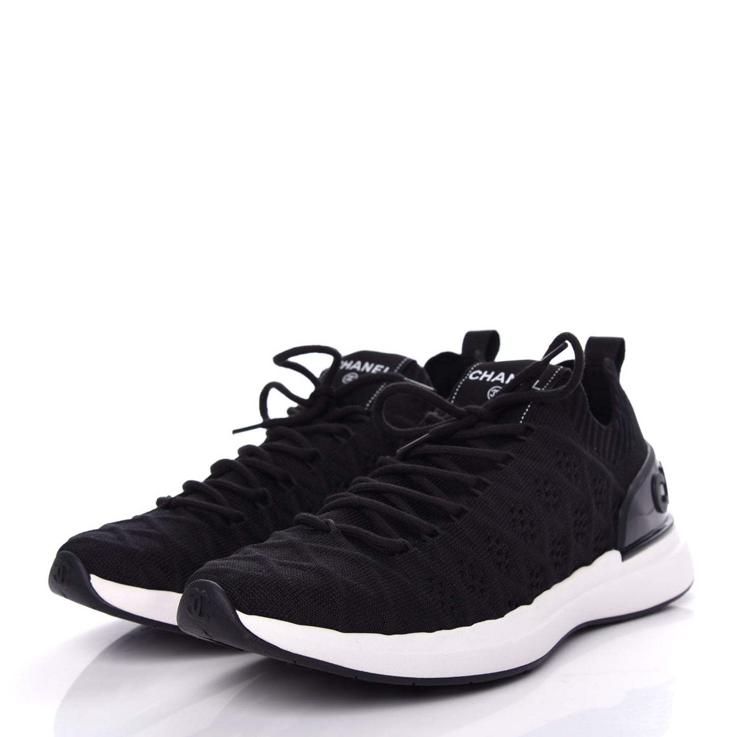 Fabric Logo Sneakers 38 Black