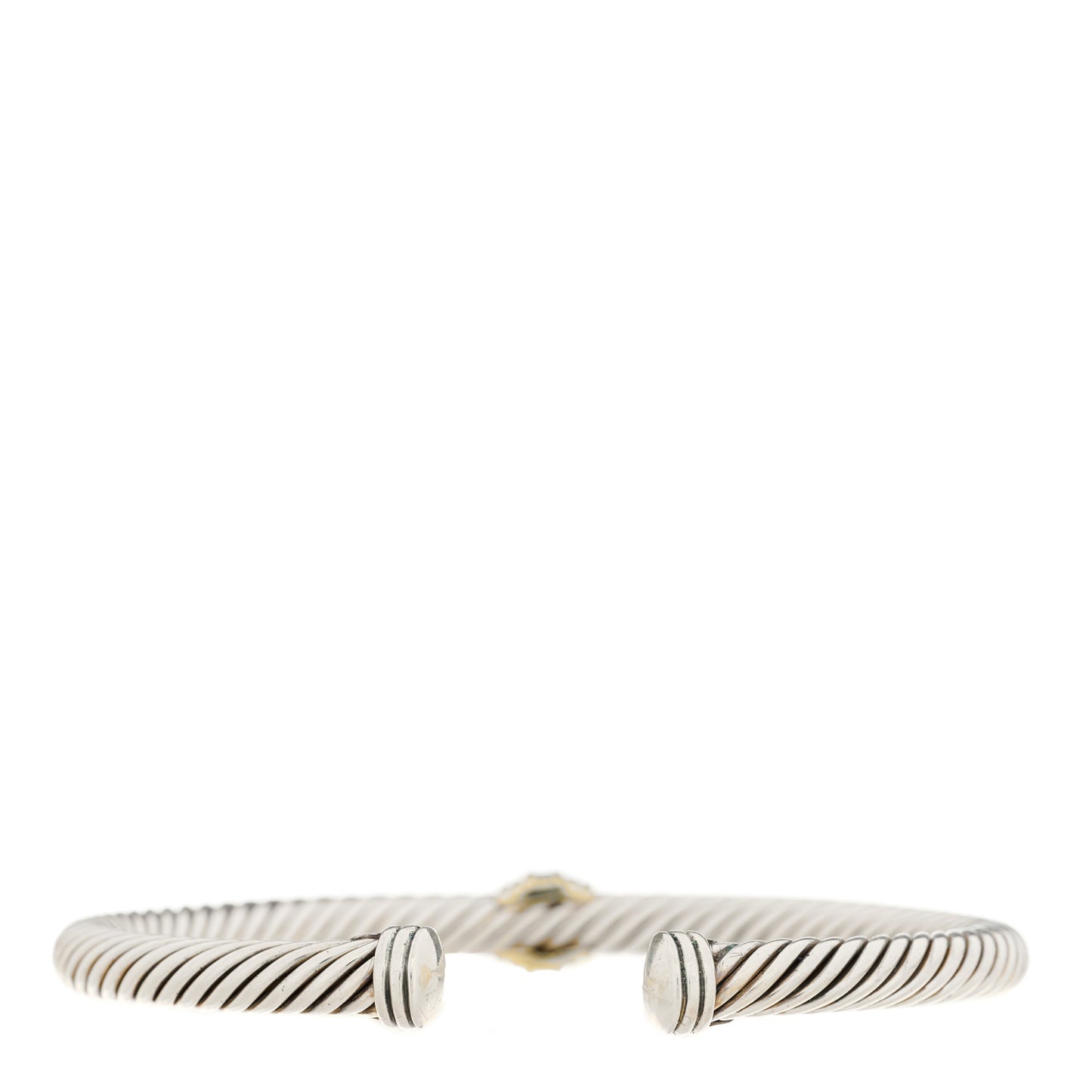 Sterling Silver 14K Yellow Gold Blue Sapphire 5mm Cable Classics Single Station Bracelet