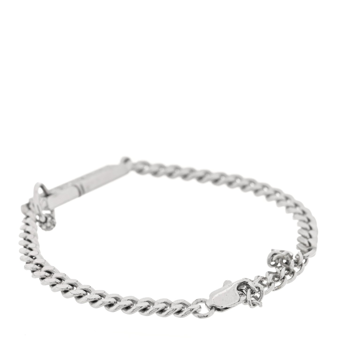 Crystal Logo ID Chain Bracelet Silver