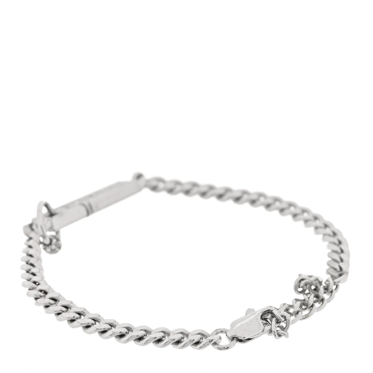 Christian Dior Crystal Logo ID Chain Bracelet Silver 3 of 4