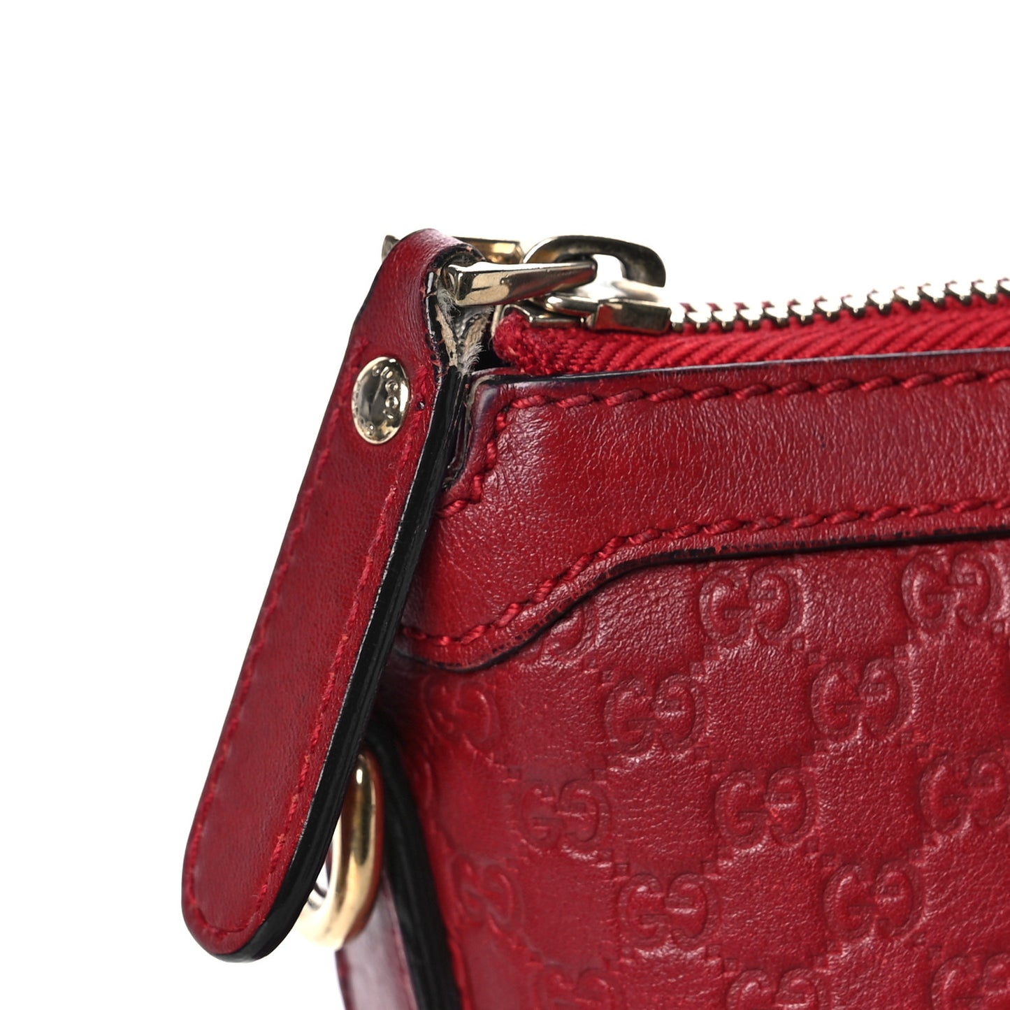 Soft Microguccissima Small Zippered Satchel Rosso