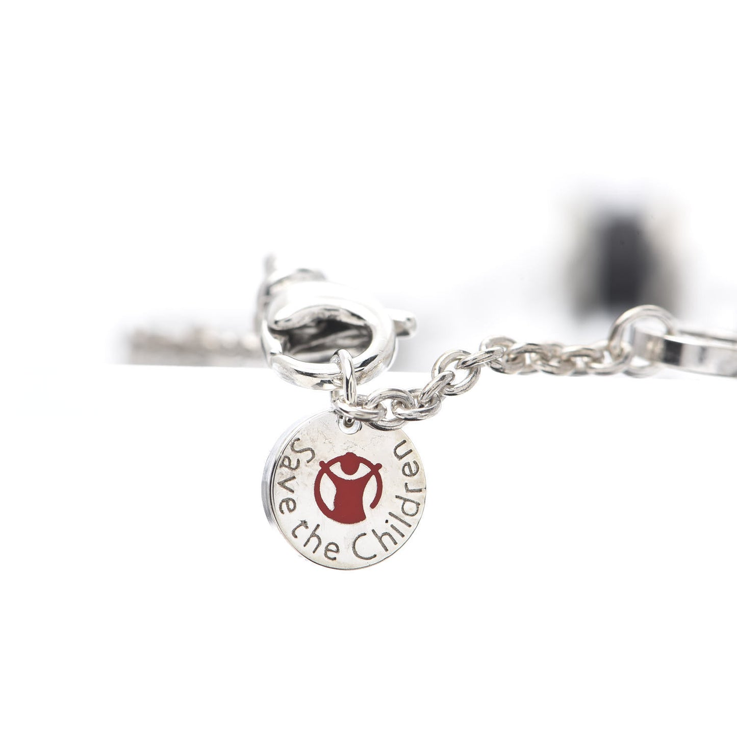 Sterling Silver Black Ceramic Save the Children Bracelet ML