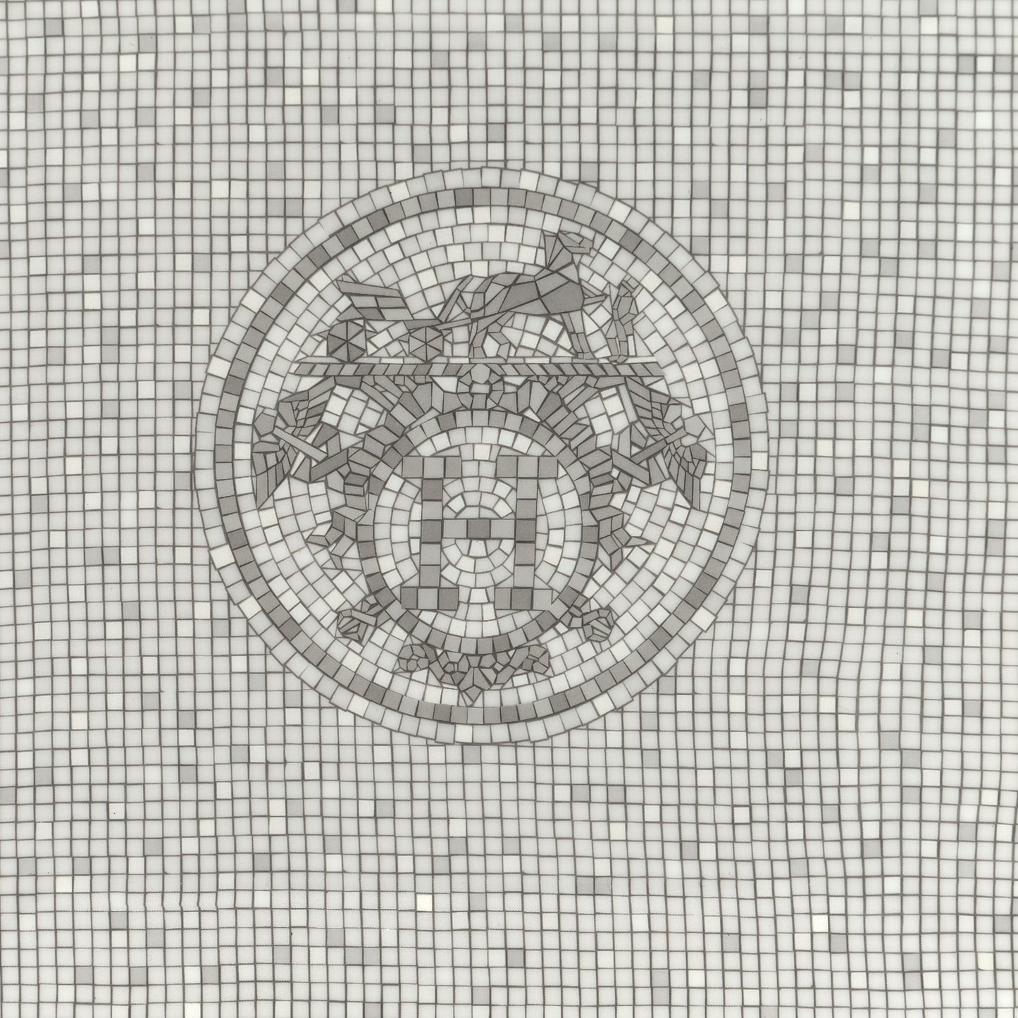 Porcelain Mosaique Au 24 Platinum Square Plate N°3