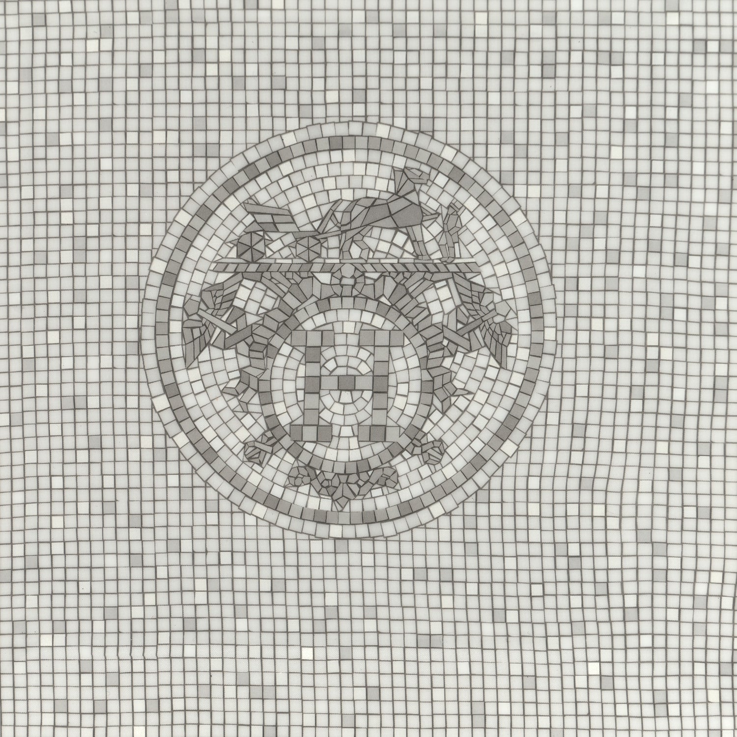 Hermes Porcelain Mosaique Au 24 Platinum Square Plate N°3 6 of 7