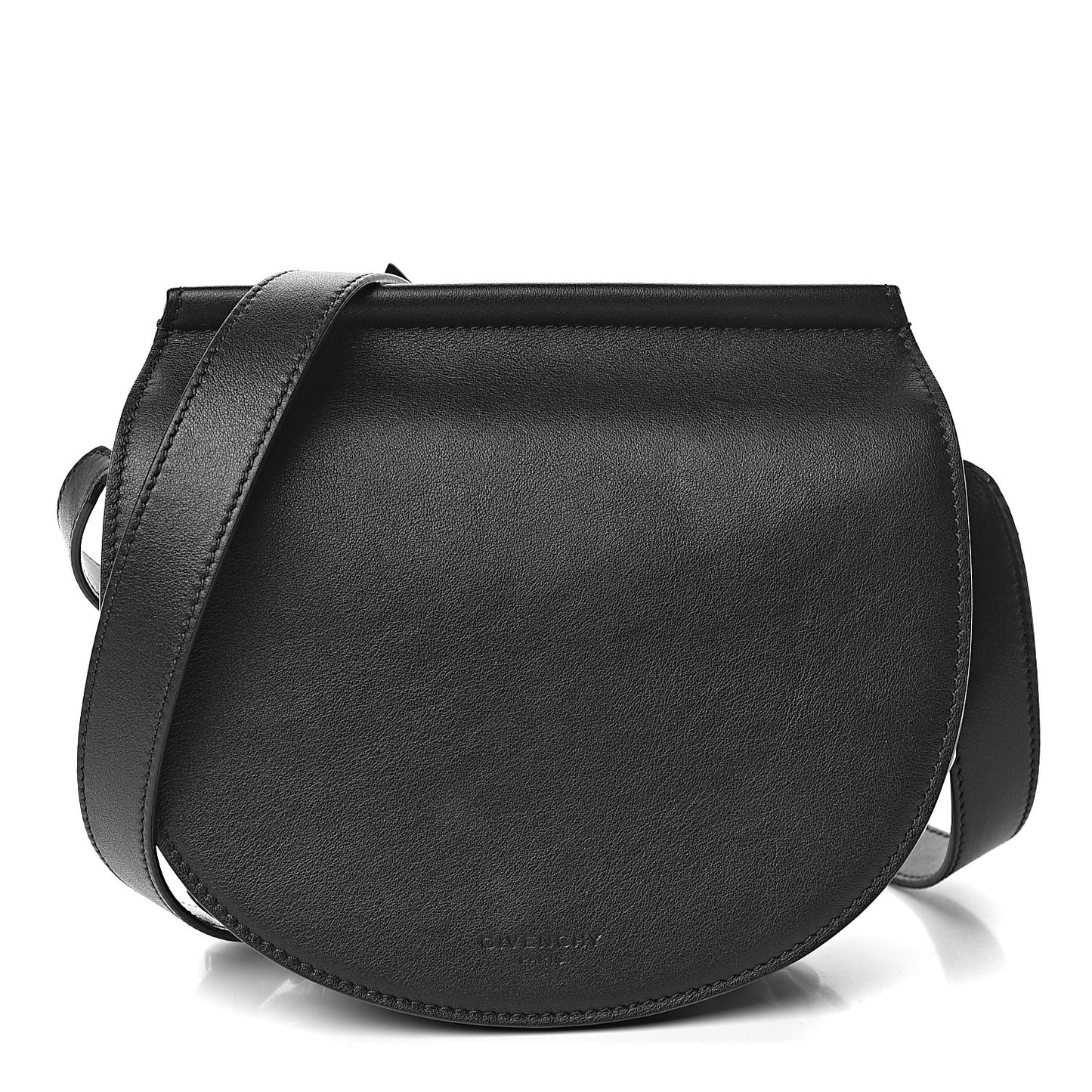 Calfskin Mini Infinity Saddle Bag Black
