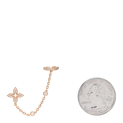 Louis Vuitton 18K Pink Gold Diamond Idylle Blossom Mono Chain Earring 2 of 4