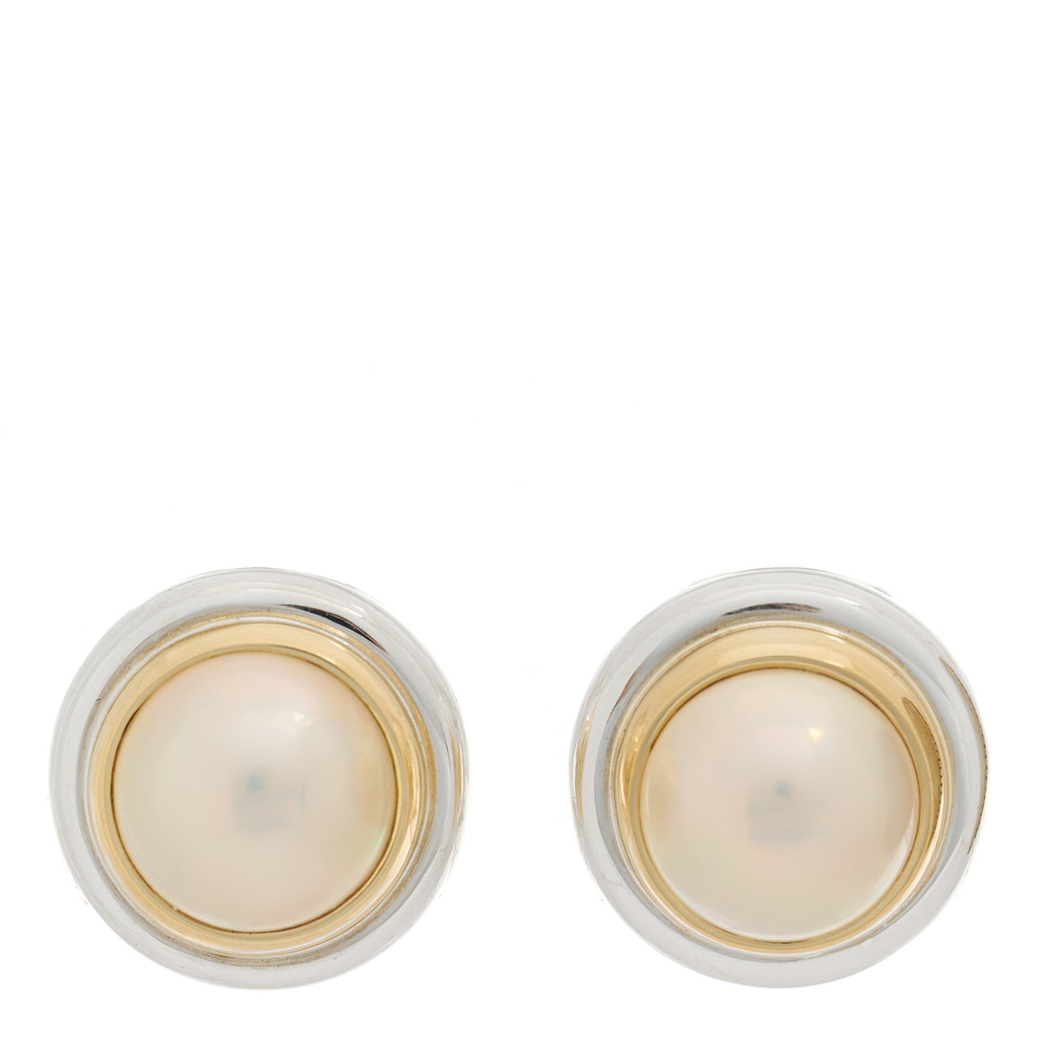 Tiffany Sterling Silver 18K Yellow Gold Pearl Paloma Picasso Earrings 1 of 4
