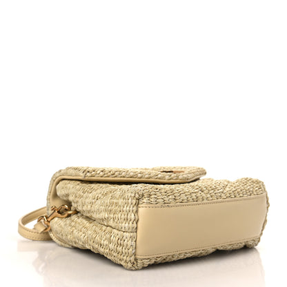 Saint Laurent Raffia Monogram Toy Loulou Chain Satchel Naturale 4 of 8