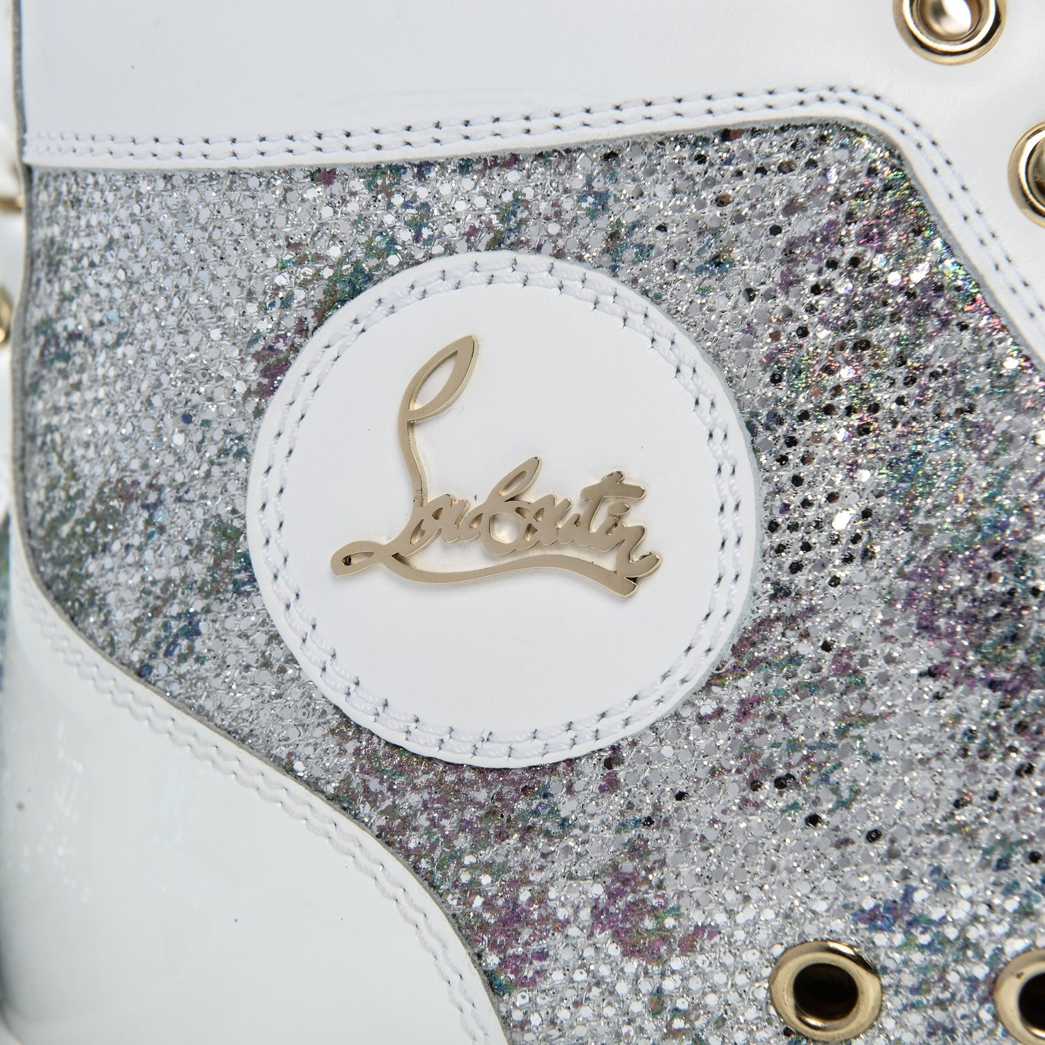 Christian Louboutin Glitter Bip Bip Strass Flat Sneakers 38.5 Version Multi 7 of 9