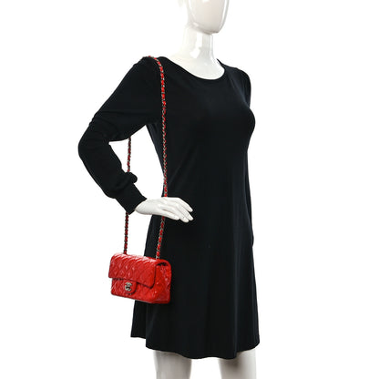 Chanel Patent Calfskin Quilted Mini Rectangular Flap Red 3 of 9