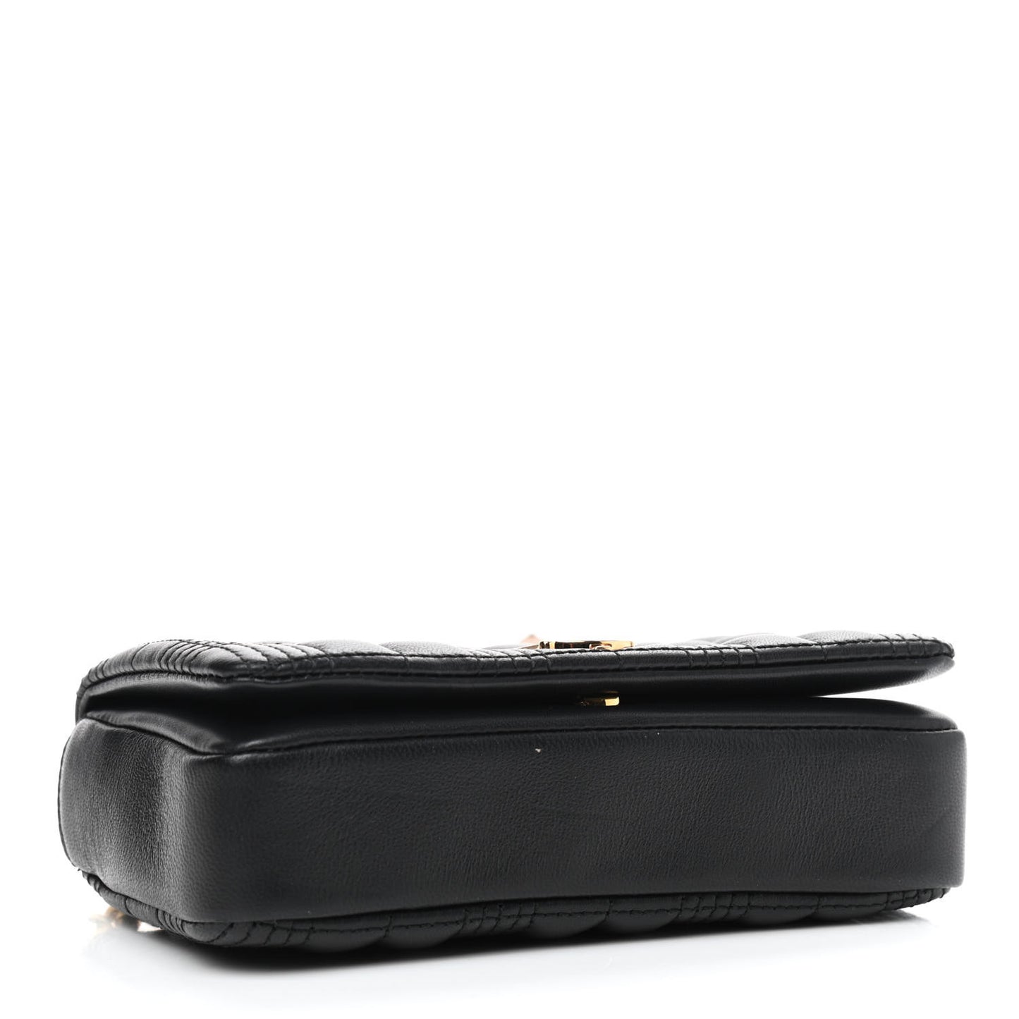 Grainy Calfskin Quilted Mini Lola Bag Black