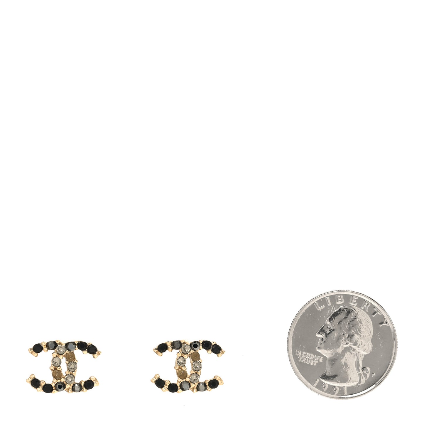 Crystal CC Earrings Gold Black Multicolor