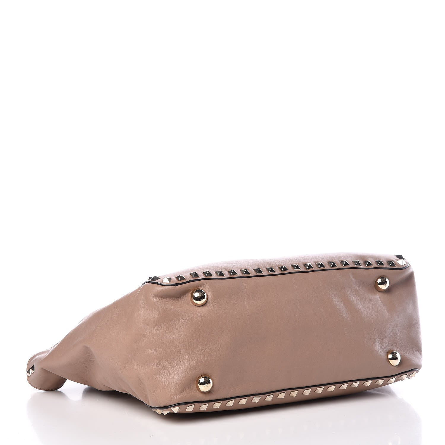 Valentino Garavani Vitello Rockstud Allover Single Handle Flap Tote Beige 4 of 11