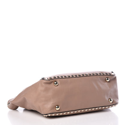 Valentino Garavani Vitello Rockstud Allover Single Handle Flap Tote Beige 4 of 11