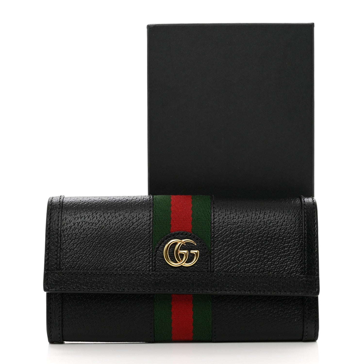 Gucci Calfskin Web Ophidia Continental Wallet Black 7 of 7