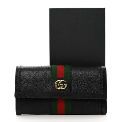 Gucci Calfskin Web Ophidia Continental Wallet Black 7 of 7