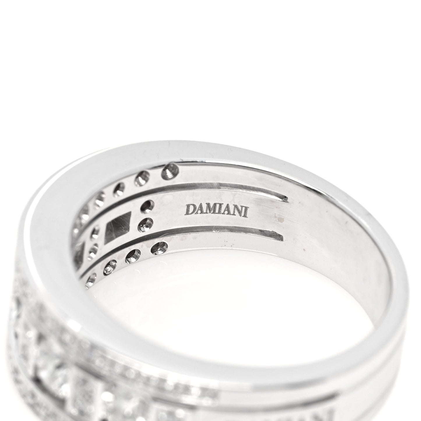 18K White Gold Diamond Belle Epoque Band Ring 53 6.25