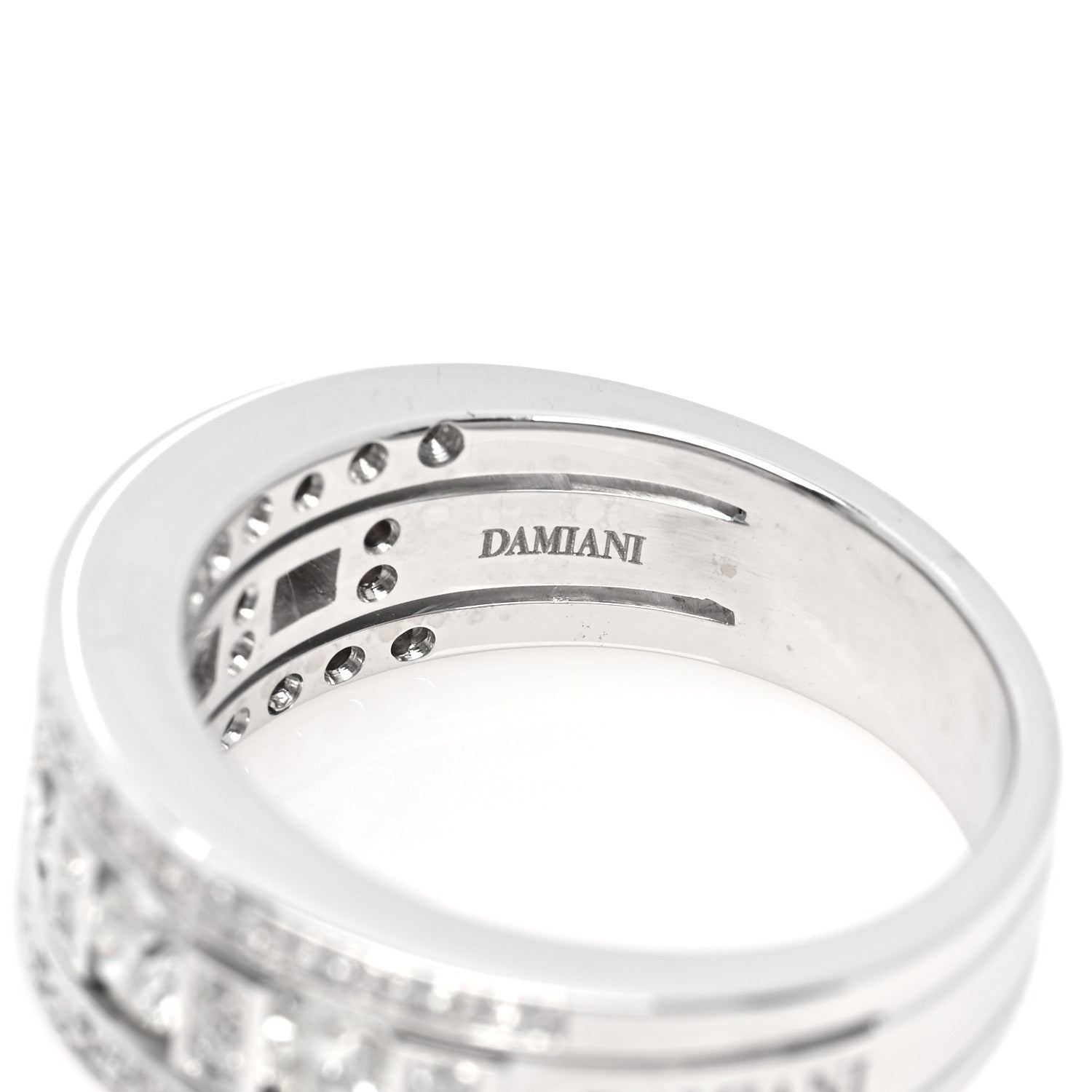 Damiani 18K White Gold Diamond Belle Epoque Band Ring 53 6.25 4 of 6