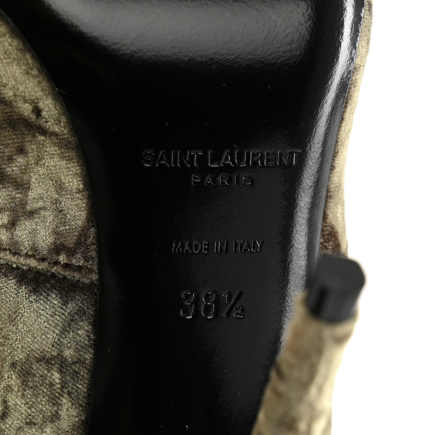 Saint Laurent Velvet Ella Knee High Boots 38.5 Bella Green 22 of 24