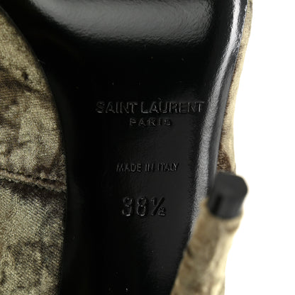 Saint Laurent Velvet Ella Knee High Boots 38.5 Bella Green 22 of 24