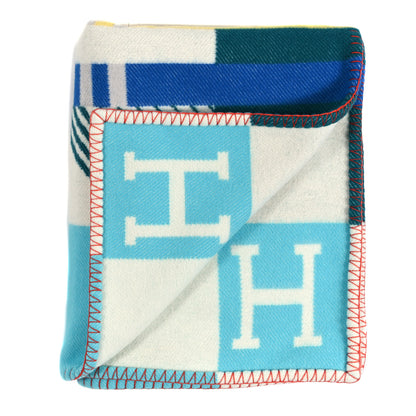 Hermes Wool Avalon Jump'H Blanket Turquoise Emeraude 2 of 3