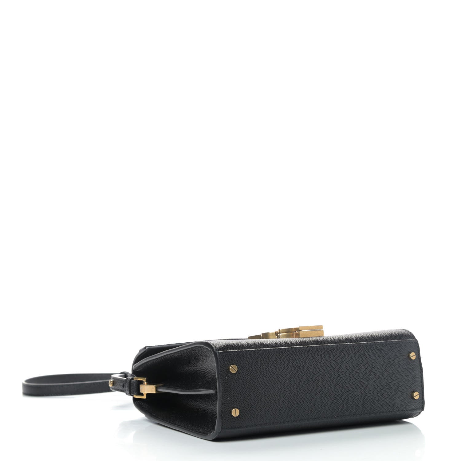 Saint Laurent Grain de Poudre Mini Classic Monogram Cassandra Top Handle Black Rouge Legion 3 of 4