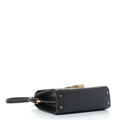 Saint Laurent Grain de Poudre Mini Classic Monogram Cassandra Top Handle Black Rouge Legion 3 of 4