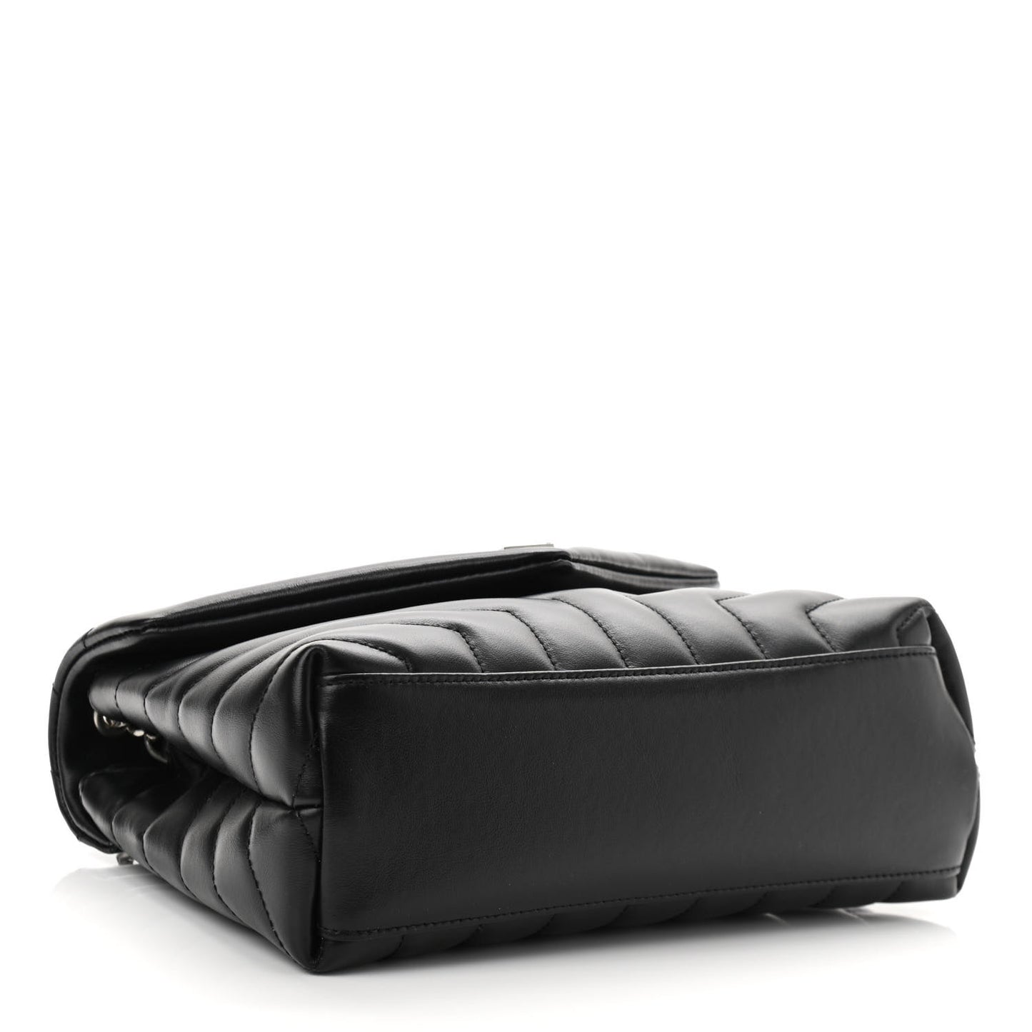 Calfskin Y Quilted Monogram Small Loulou Chain Satchel Black