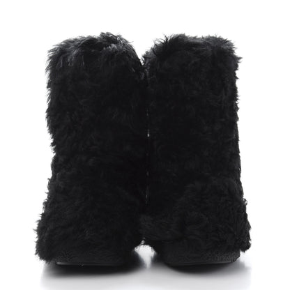 Saint Laurent Shearling Lamb Boots 42 Black 2 of 8