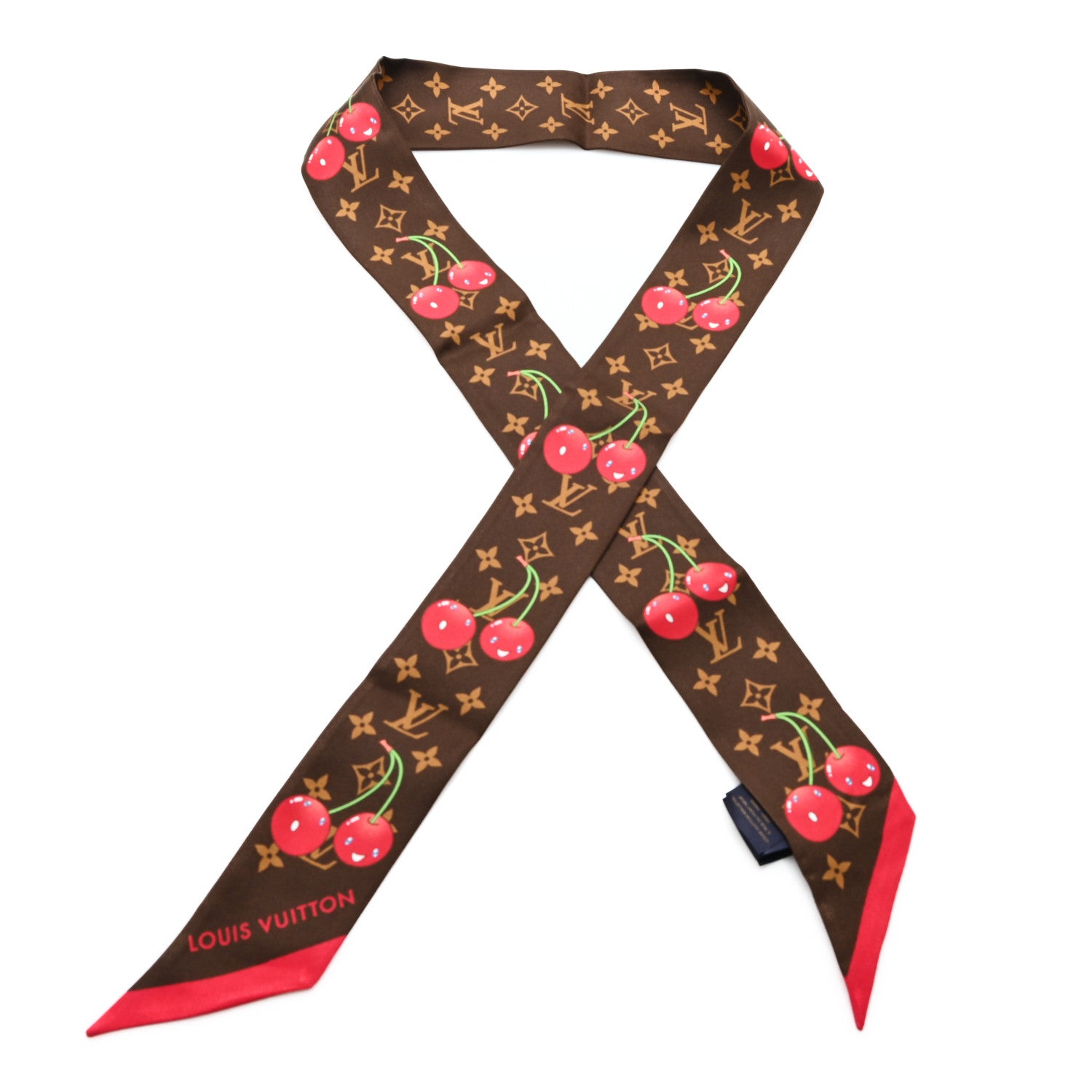 Louis Vuitton LV X TM Silk Monogram Cerises Bandeau Brown 1 of 3