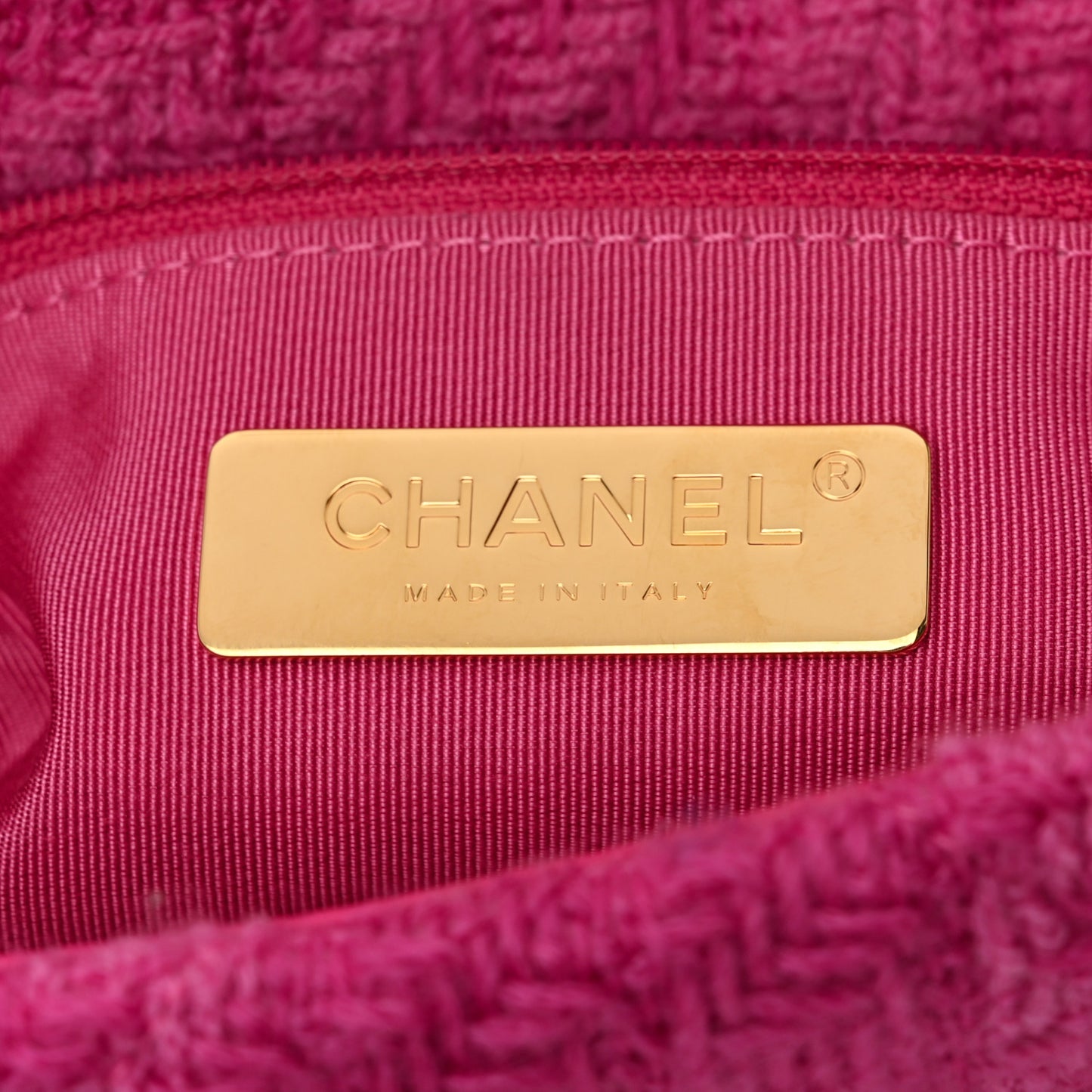 Tweed Quilted Medium Chanel 19 Flap Pink