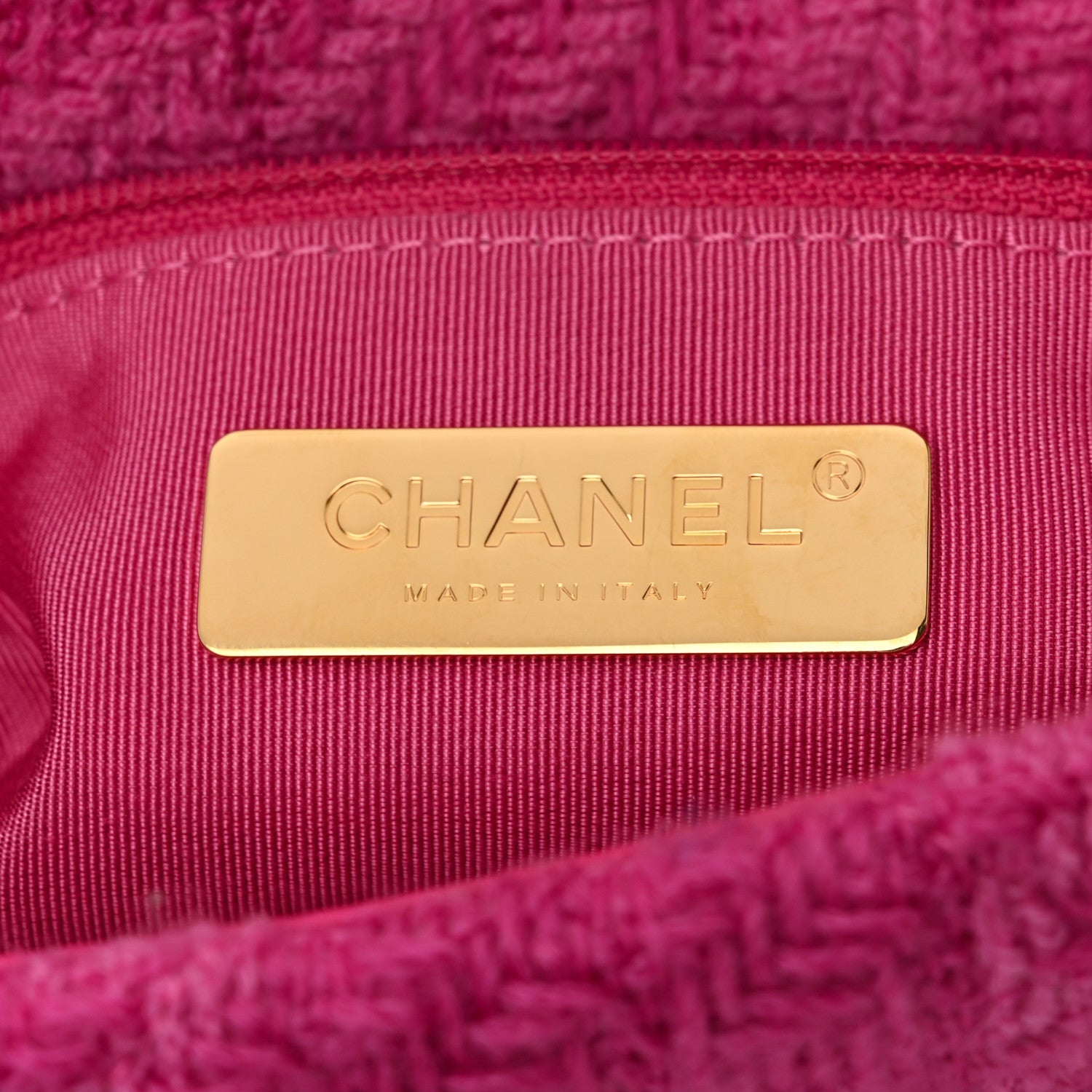 Chanel Tweed Quilted Medium Chanel 19 Flap Pink 6 of 13