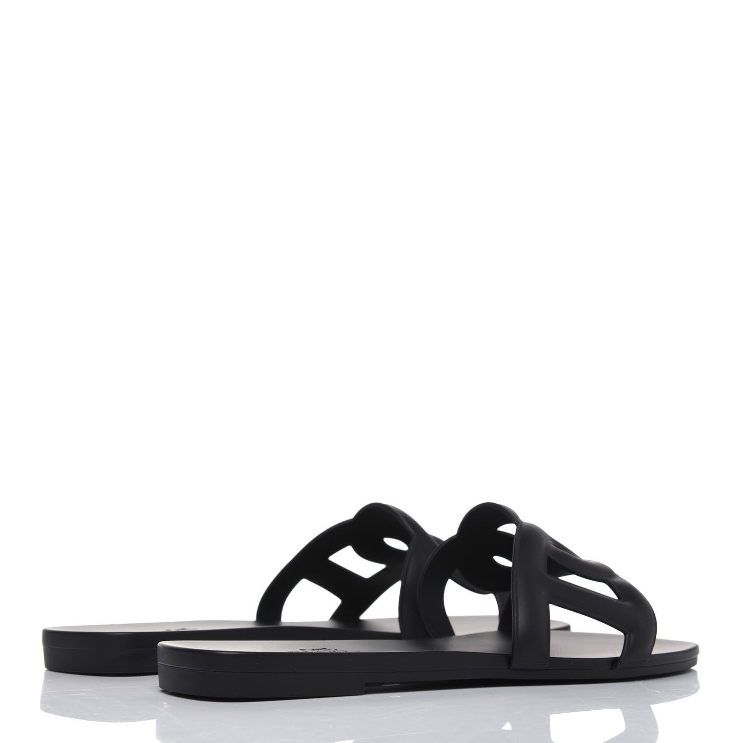 Hermes Rubber Aloha Sandals 37 Black 4 of 8
