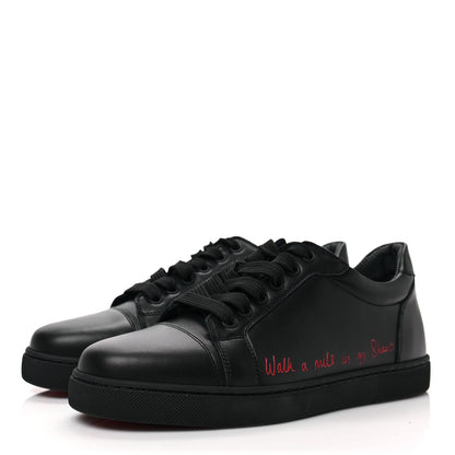 Christian Louboutin Calfskin Vieira Walk Flat Sneakers 38.5 Black 3 of 7