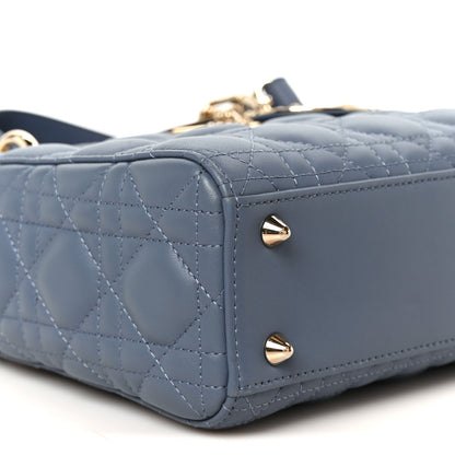 Christian Dior Lambskin Cannage Small My ABCDior Lady Dior Denim Blue 9 of 10