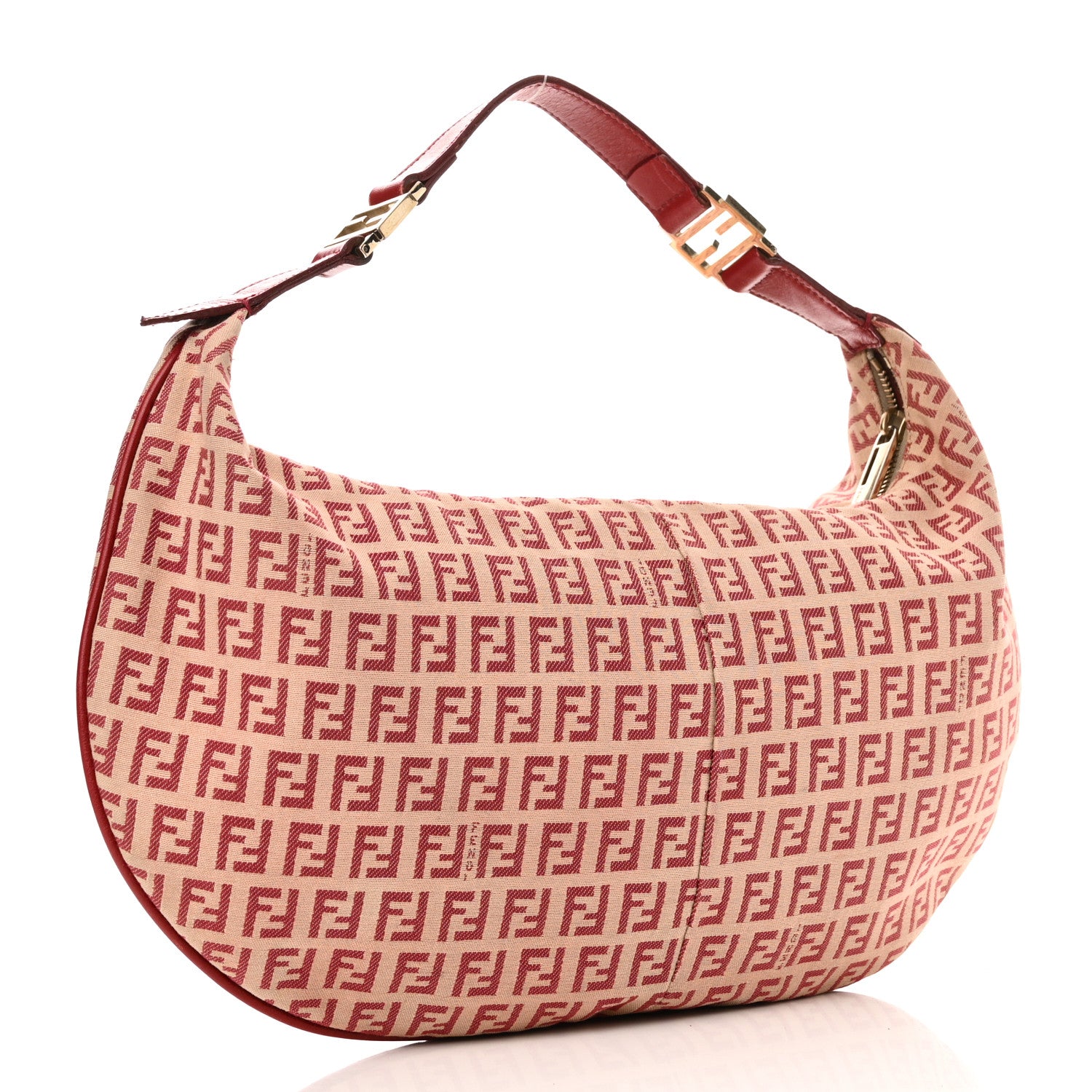 Fendi Zucchino Vitello Medium Chef Hobo Beige Red 3 of 11