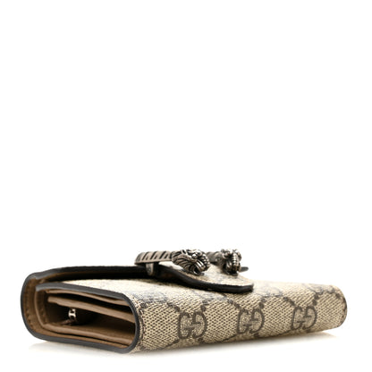 Gucci GG Supreme Monogram Dionysus Card Case Wallet Beige Taupe Beige Taupe 4 of 8