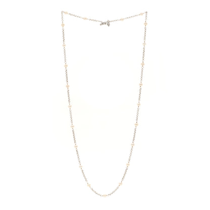 David Yurman Sterling Silver Freshwater Cultured Pearl Bead Chain Necklace 3 of 4