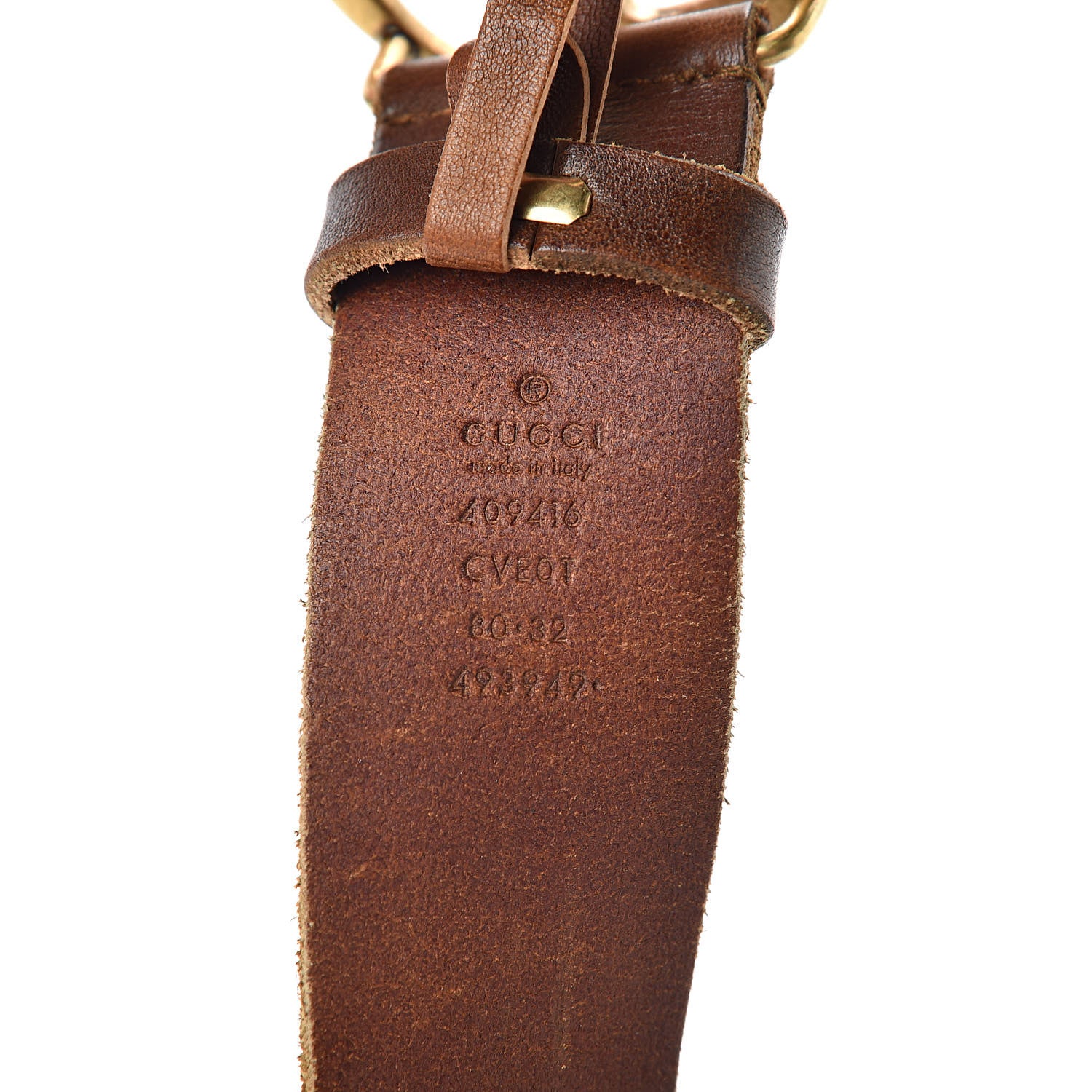 Gucci Faded Calfskin Double G 40mm Belt 80 32 Cuir 4 of 8
