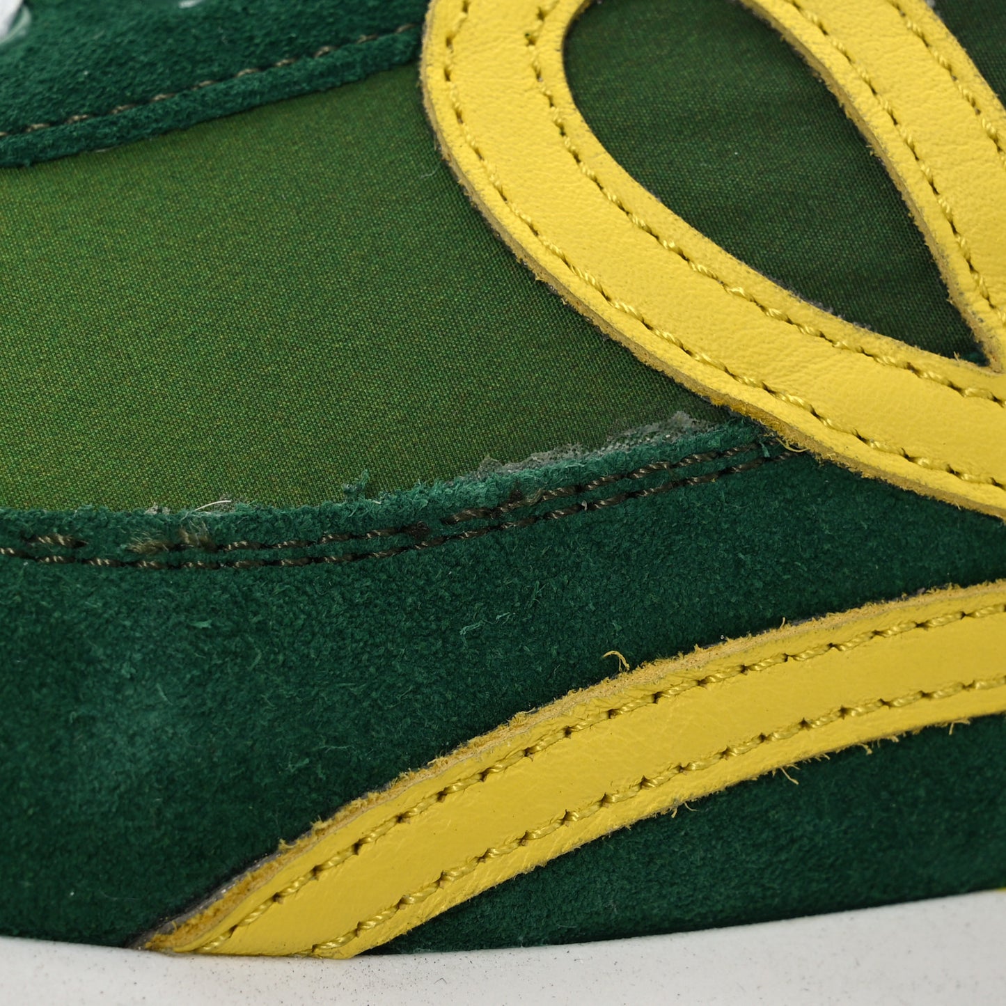Nylon Suede Flow Runner Sneakers 37 Green Multicolor