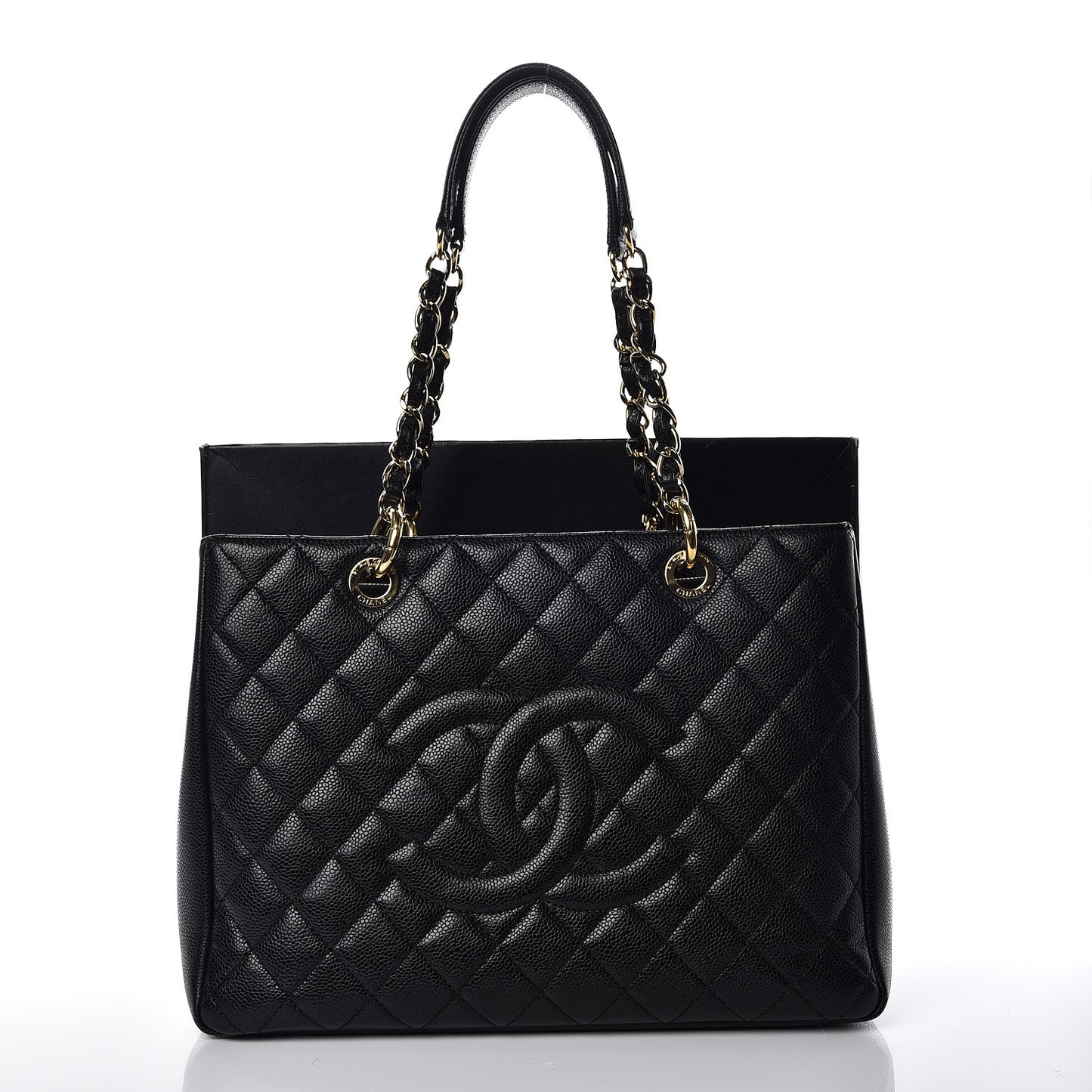 Caviar Quilted Grand Shopping Tote GST Black