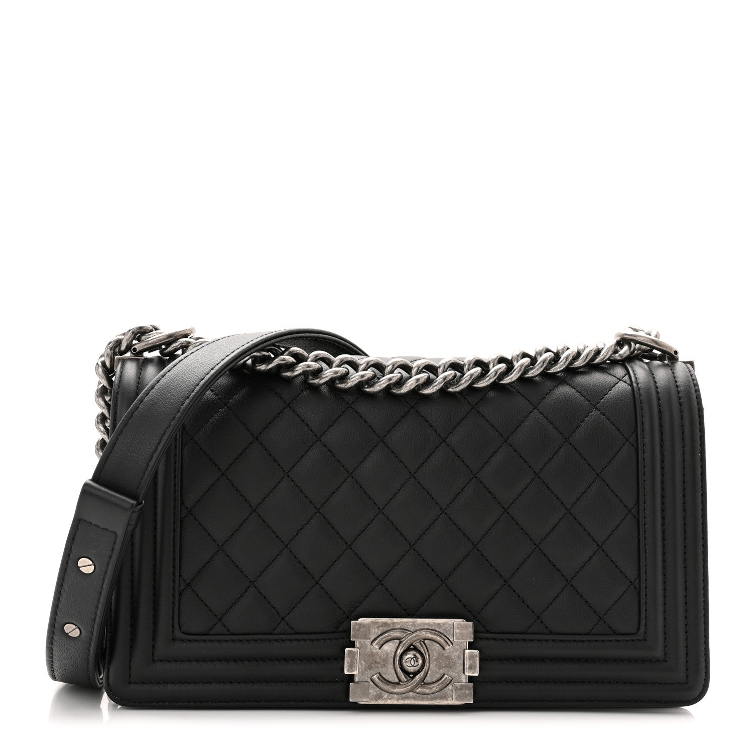 Chanel Calfskin Quilted Medium Boy Flap Black 1 of 11